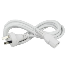 White PC IEC Power Cable 2m Ac 250V 10A Australian C13 Desktop PC Kettle Cord 2 Meters