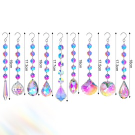 FAURAPMNG 9 Pieces Suncatchers Colorful Crystal Suncatchers Prisms Hanging for Window Crystal Ball Prism Rainbow Maker Pendant for Home Office Wedding Party Garden