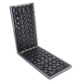 Hilitand Teclado Bluetooth Plegable, Teclado Plegable Ultradelgado Inalámbrico Máquina de Escribir de Tamaño Completo para iOS para Android para Windows Laptop Tablet Smartphone(Gris)