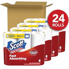 Scott Paper Towels, Task Size, 24 Family Double Rolls (119 Sheets Per Roll)