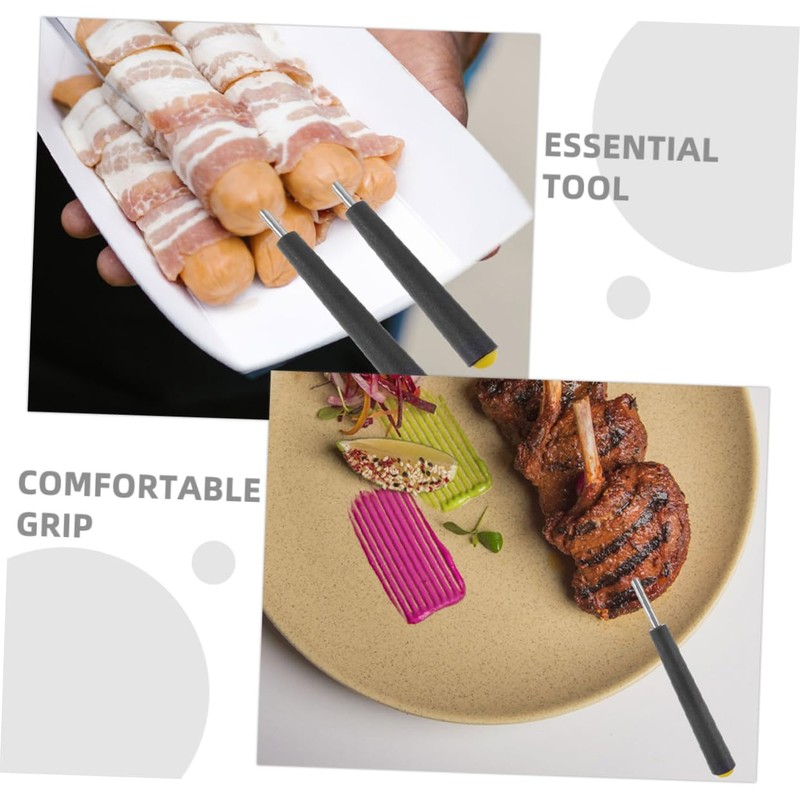 NOLITOY 8pcs Telescopic Barbecue Forks Set Stainless Steel Extendable Marshmallow