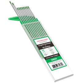 YESWELDER TIG Welding Tungsten Electrode Pure Tungsten 1/8" x 7" (Green, EWP) 10-pk
