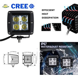 iJDMTOY Foglamp Replace LED Pod Light Kit Compatible With 2005-07 Ford F250 F350 F450 Excursion, Incl (2) 20W High Power LED Cubes, OEM Fog Location Mounting Brackets & On/Off Relay Wiring Harnesss