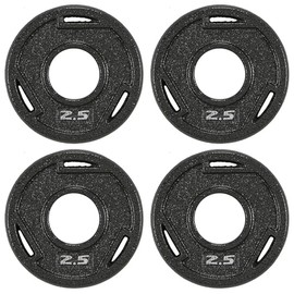 BalanceFrom Olympic 2-Inch Cast Iron Plate Weight Plate for Strength Training and Weightlifting, 2.5-Pound, Set of 4