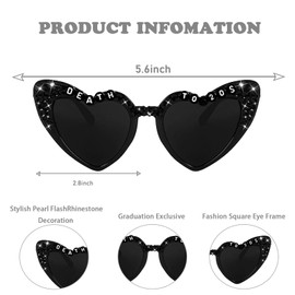 Topfunyy Death to 20s Birthday Glasses, Black Sunglasses for 30th Birthday, Rip 20s Birthday Decorations for Girls, Women, Teens, 30th Birthday Decorations