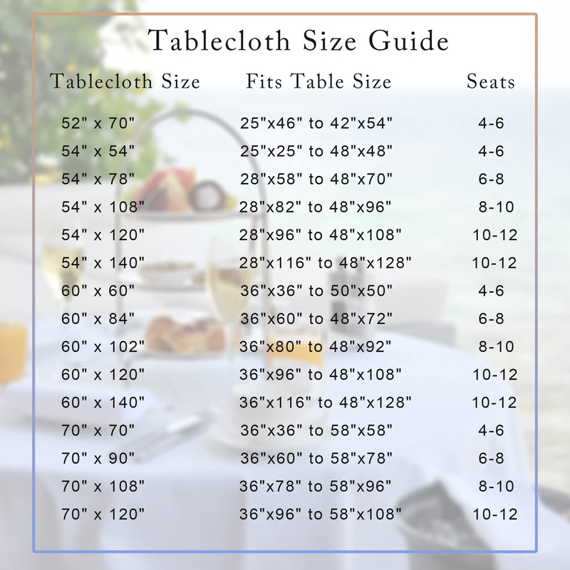 sancua 100% Waterproof Rectangle PVC Tablecloth - 52 x 70