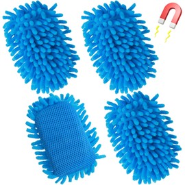 Epakh 4 Pieces Dry Erase Erasers Magnetic Whiteboard Eraser Washable Microfiber Shag for Classroom, Home and Office Use(Blue)