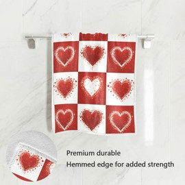 Vdsrup Love Hearts Valentines Day Hand Towels Christmas Mothers Day Bathroom Theme Towel Soft Bath Guest Face Towel Absorbent Kitchen Tea Dish Towels Washcloths 16 X 30 in