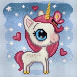 Crafting Spark (Wizardi) Unicorn in Love CS2530 7.9 x 7.9 inches Crafting Spark Diamond Painting Kit