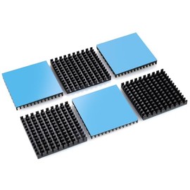 6PCS 40mm Aluminum Heat Sink with Thermal Conductive Adhesive Tape, 40×40×5mm Heatsink Cooler for Cooling TEC1-12706, VRM GPU Stepper Driver 3D Printer Stepper Motor