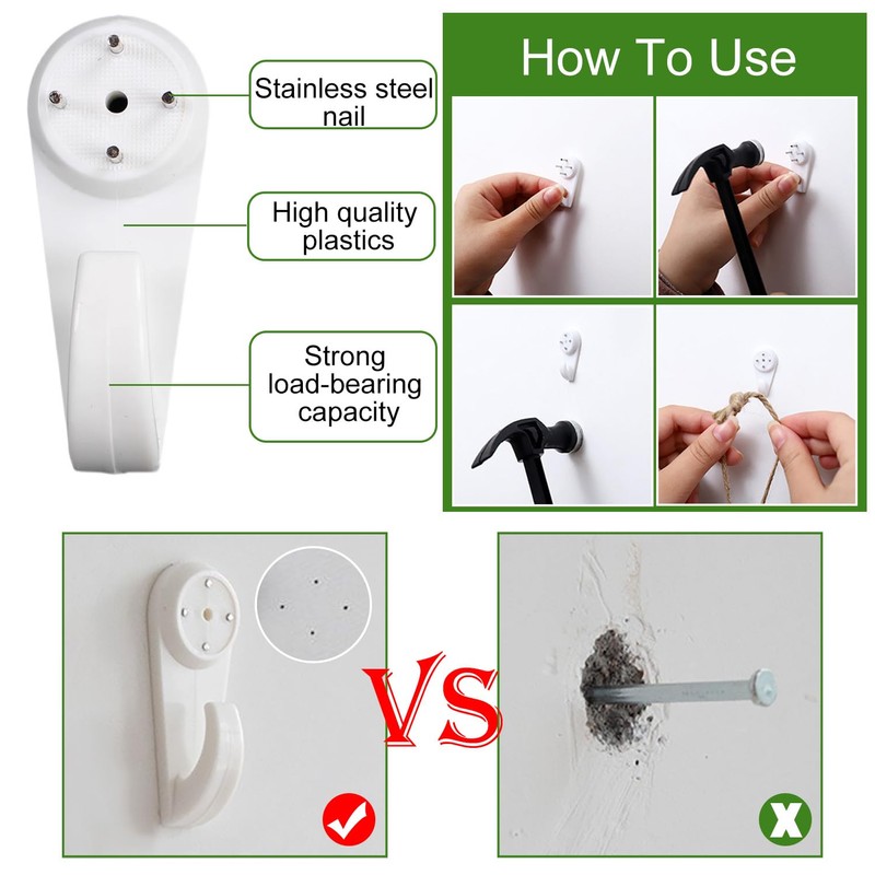 Eupneicu Traceless Picture Hooks [30 Pieces], 3 Waist Wall Picture