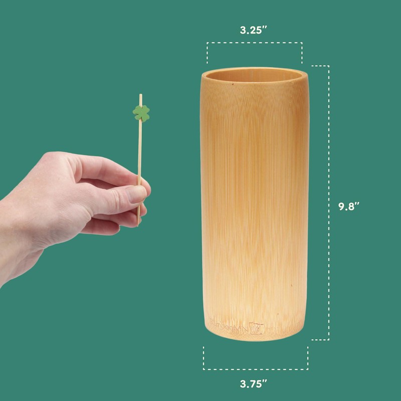 Natural Bamboo Carbonized Brown Flower Vase 9.8" (1)