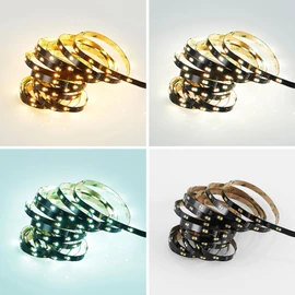 Reality Leuchten R65565102 LED Strip Chip Plastic Black with 17.5 Watt LED, 500 cm Can be Shortened, Remote Control