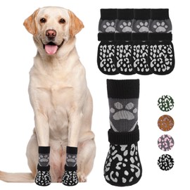KOOLTAIL Dog Socks for Hot/Cold Pavement to Prevent Licking Paws Scratching,Non Slip Dog Boots&Paw Protector for Hardwood Floors,Traction Control Grip Booties for Small Medium Large Senior Dogs L