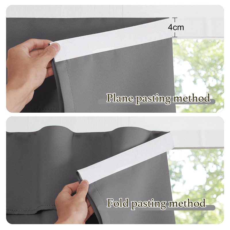 NICETOWN Portable Blackout Small Curtains for Kitchen, Thermal Lnsulated Self-Adhesive