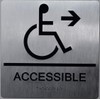 Accessible Right Arrow Sign -(Aluminium,Silver,Size 9X9)-The Sensation Line
