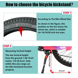 GIVEDOUA Bike Kickstand, Kids Bicycle Kickstand,Adjustable Aluminum Alloy Center Mount for 16 18 20 Inch Bicycle Wheel, Cycling Bracket for Wheel Mountain Road Bike/Adult Bike/Sports Bike