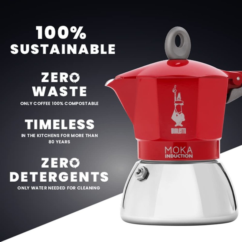 Bialetti - Moka Induction, Moka Pot, Suitable for all Types