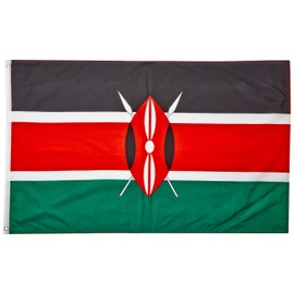 Quality Standard Flags Kenya Polyester Flag, 3 by 5'
