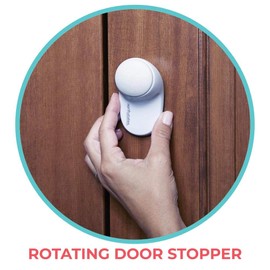 Toddleroo by North States Rotating Door Stopper: Protect Little Fingers from Getting Pinched in Doors. Attaches to The Outer Edge of Any Door. Baby proofing with Confidence (1-Count, White)