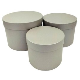 INERRA Flower Hat Boxes Florist Box Vase - Set of 3 (Silver)