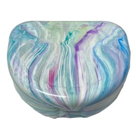 Sedroc Marble Mouthguard Case with Snap Lid for Sports Retainer - Rainbow