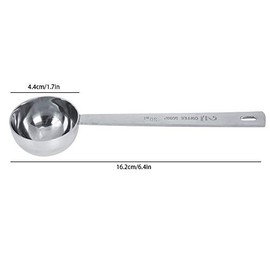 Cuchara Medidora de Café, Cucharadas de Café de Acero Inoxidable Plateado Multifunción de Mango Largo de Metal para Cocina Bar Cafetería (30 ml)