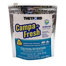 Thetford Campa-Fresh Ocean Breeze Scent RV Holding Tank Treatment, Formaldehyde Free, Waste Digester, Septic Tank Safe, 16 Count Toss-Ins (96698)