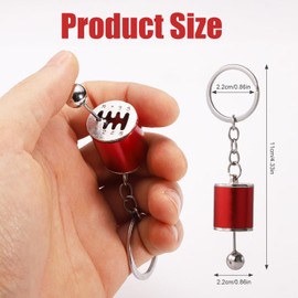 BOXOB Gearbox Shifter Keychain 6-Speed Manual Transmission Keychain Creative Fidget Toy Gear Shifter Keychain for Auto Parts (Red)