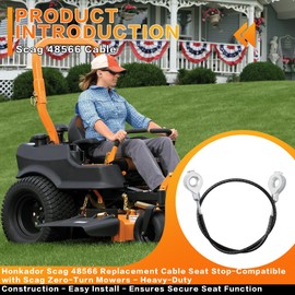 Honkador 48566 Replacement Cable Seat Stop – Compatible with Scag Zero-Turn Mowers – Heavy-Duty Construction – Easy Install – Ensures Secure Seat Function