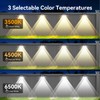 TECKNET Solar Fence Lights Outdoor 6 Pack, 3 Modes 3500K/4500K/6500K,