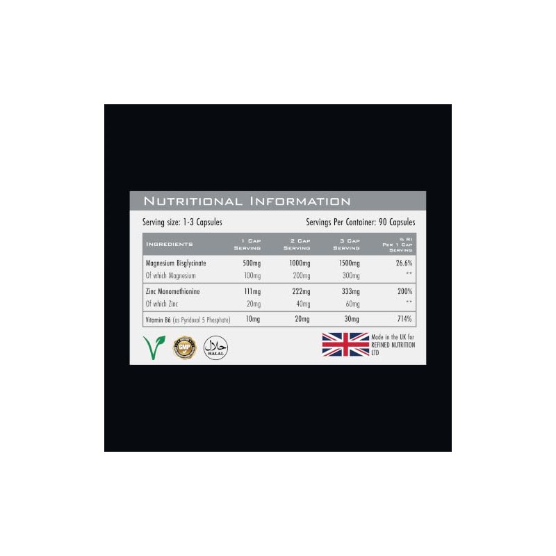 ULTRAZMA Magnesium Bisglycinate with Zinc Monomethionine & Vitamin B6 P-5-P