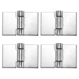 sourcing map 4 Pack Heavy Duty Weldable Hinges, 2" x 2.95" x 0.12" Weld on Butt Hinge 304 Stainless Steel Folding Metal Gate Hinges for Trailer Doors, Silver