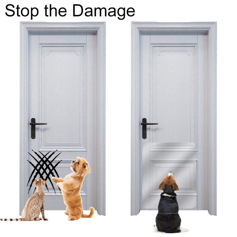 In hand Clear Pet Door Scratch Protector Shield Protect Your