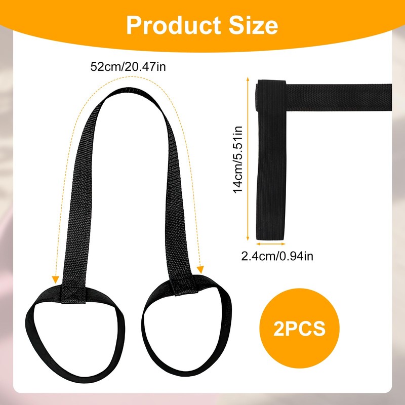 2 Packs Yoga Mat Straps for Carrying, Premium Adjustable Loops