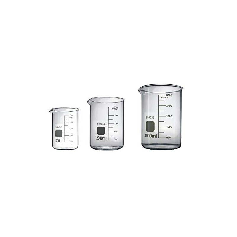 Rocwing Boro 3.3 Glass Graduated Measuring Beaker for Lab or