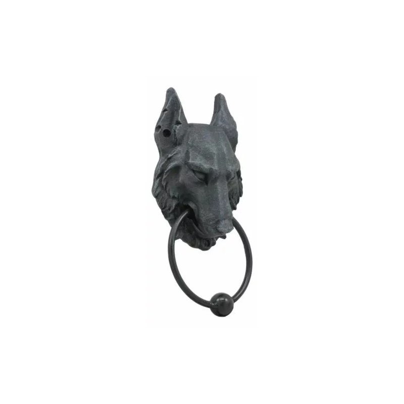 Ebros Full Moon Gothic Chained Wolf Gargoyle Door Knocker 8.25"Tall