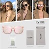 LVIOE 2 Pack Mirrored Oversized Big Large Sunglasses for Men
