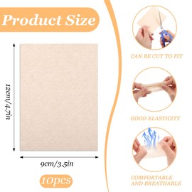 Piriuuo 10 Pcs Tattoo Cover Up Patch, Waterproof Tattoo Cover Up Tape Breathable Scar Patches Ultra Thin Invisible Patch Concealer Sticker for Hiding Tattoo Scar and Birthmarks (Light Skin)