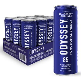 ODYSSEY ELIXIR Bebida espumosa de hongos con melena de león y hongos adaptogénicos Cordyceps, L-teanina y cafeína de té verde para obtener energía y  