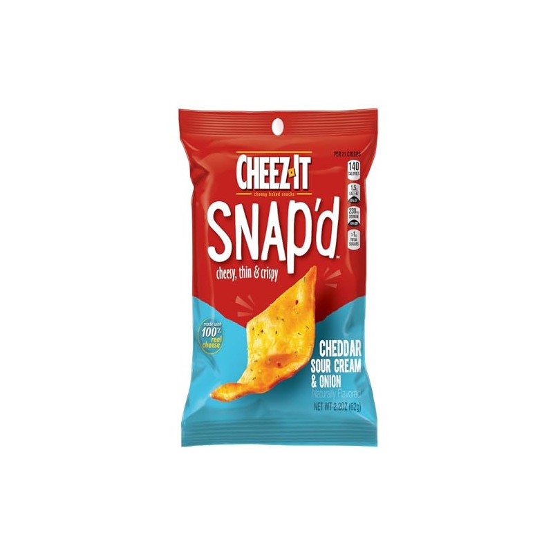 Sunshine Cheez-It Snap'd Crackers, Cheddar Sour Cream And Onion, 2.2