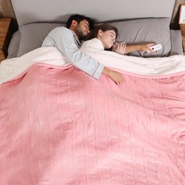 ESTINGO Heated Blanket King, Dual Control Electric Blanket King Size with 5 Heating Levels & 10 Hours Auto Off, Machine Washable Plush Heating Blanket for Bed Office 100" x 90", Pale Pink