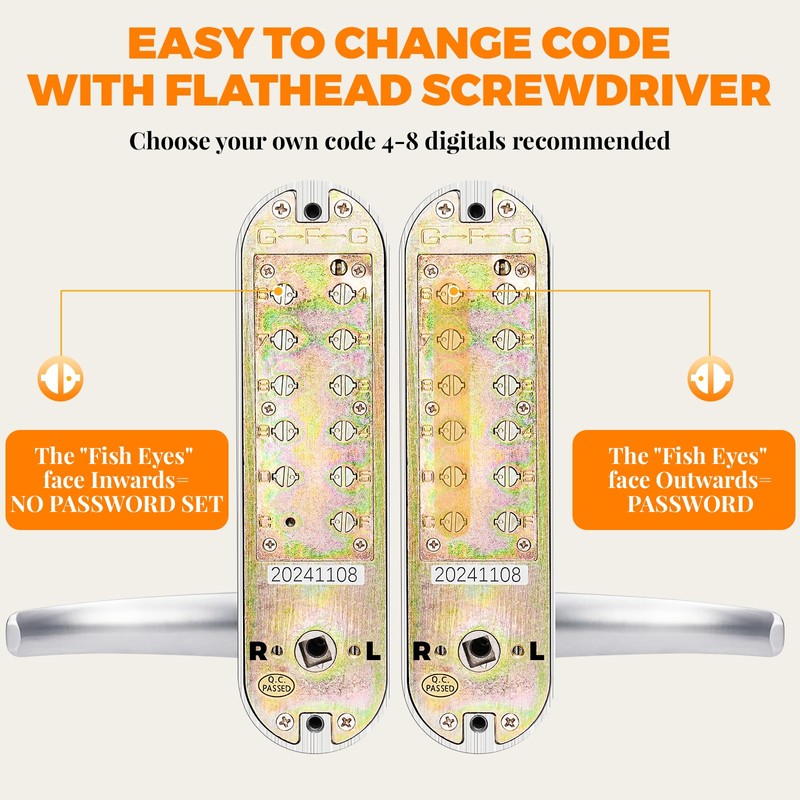 ANNFUZ Mechanical Keypad Keyless Entry Door Handle Lock,Push Button Code