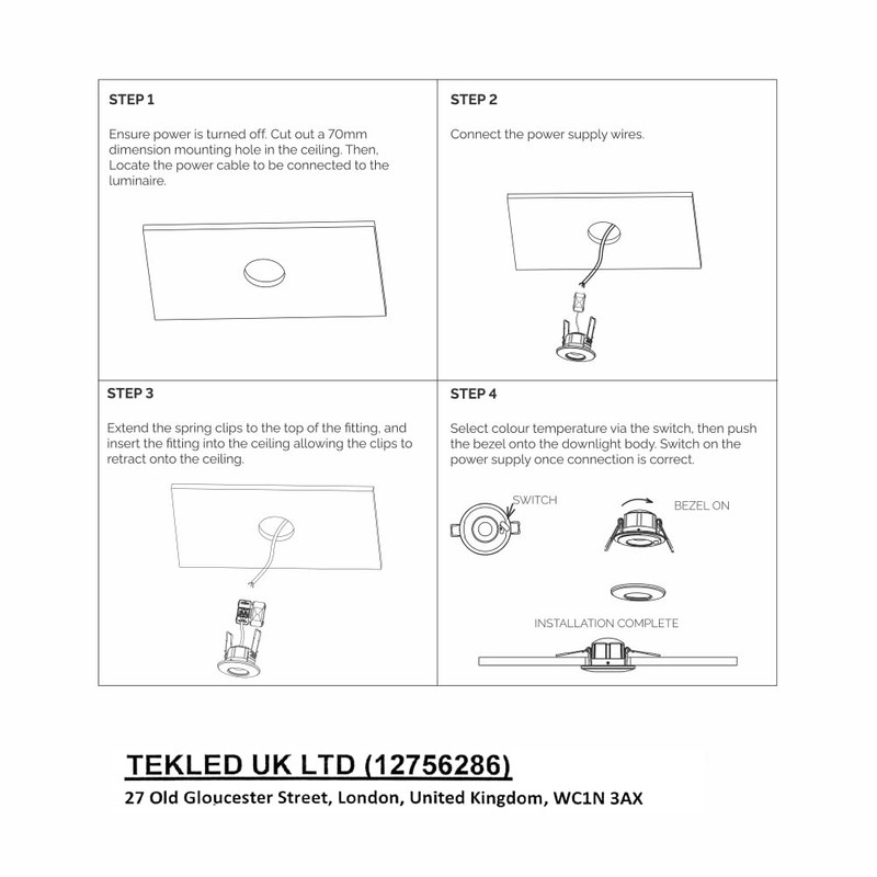 TEKLED Fire Rated Dimmable Downlight LED for Ceiling | Double