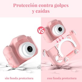 LYBH-HJY Cámara Digital para Niños,Cámara para Niños con Pantalla a Color 2.0 IPS HD y Tarjeta de Memoria de 32 G,Adecuada para Regalos de cumpleaños y Navidad para niños y niñas(Gatito Rosa)