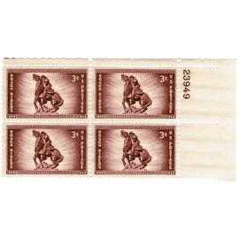 Rough Riders Plate Block of 4 x 3c Stamps - Scott 973