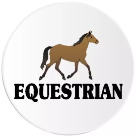 Kiwi Gifts Equestrian Horse - Circle Sticker Decal 3 Inch - Horseback Riding Rider
