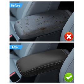 LANGBEAN Armrest Cover for Hyundai Kona SX2 2024 2025, Centre Console Armrest Protector in PU Leather, Kona SX2 Hybird Accessories for Raising the Armrest, White