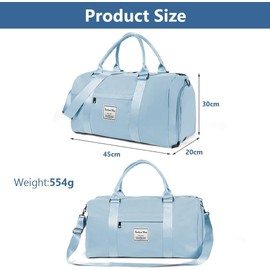 Flintronic Sports Bag, Travel Duffel Bag, Sports Duffel Bag with Shoe Compartment & Wet Compartment, Waterproof Overnight Bag, Travel Bag, Luggage Bag for Sports & Travel for Men and Women, #2 Blue, 1