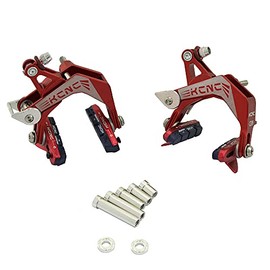 KCNC CB9 Road Caliper Brake Set Front and Rear Designed for Road Bike Wide Wheel Rim, Red, SK2100-T
